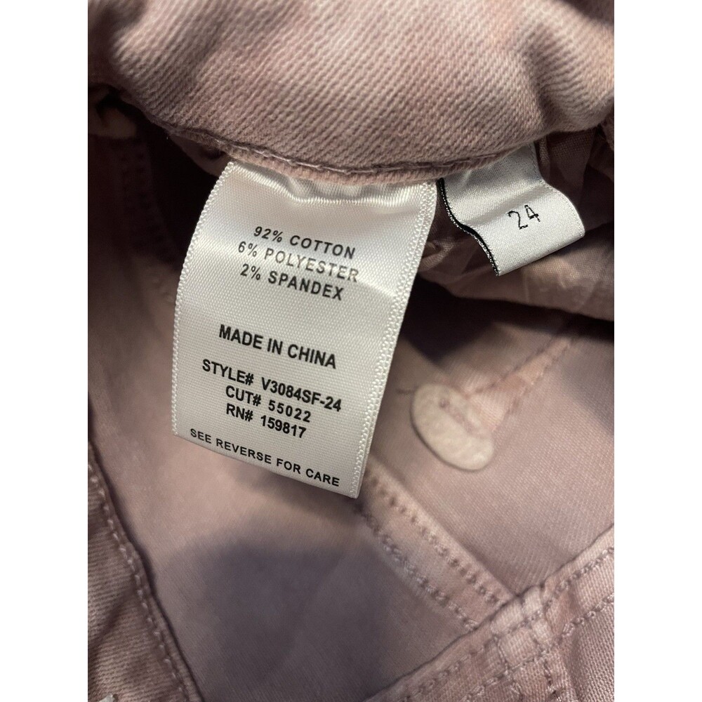 Altar'd State Women's Raw Hem Rose Pink Acid Wash Flare Jeans - Size 24 - Picture 3 of 8